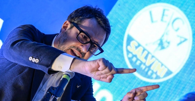 L’intervento di chiusura del leader della Lega Matteo Salvini all’ iniziativa ’ Idee in Movimento’ organizzata a Rivisondoli dalla Lega, 25 gennaio 2026  ANSA / CIRO FUSCO