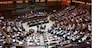 Panoramica dell'aula di Montecitorio,durante il seguito della discussione del disegno di legge per l'adempimento degli obblighi derivanti dall'appartenenza dell'Italia all'Unione Europea- Legge europea 2014 (C. 2977-A), Roma, 9 giugno 2015.   ANSA/MAURIZIO BRAMBATTI