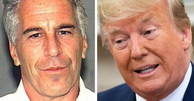 Una foto combo di Jeffrey Epstein (sx) e Donald Trump, 12 novembre 2025. ANSA