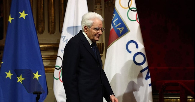 Milano Cortina 2026 Winter Olympics - Opening ceremony of the 145th IOC Session - Teatro La Scala, Milan, Italy - February 2, 2026  Italian President Sergio Mattarella during the opening ceremony REUTERS/Guglielmo Mangiapane