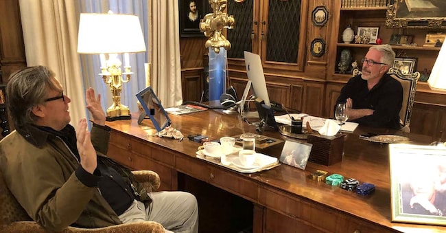  Steve Bannon  e Jeffrey Epstein (Italy photo Press)