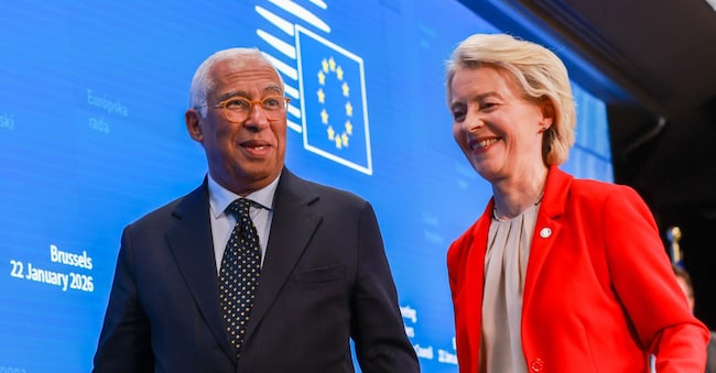Il presidente del Consiglio europeo Antonio Costa e la presidente della Commissione europea Ursula von der Leyen