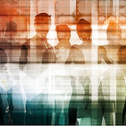 Empowered Professionals Working as a Team Concept