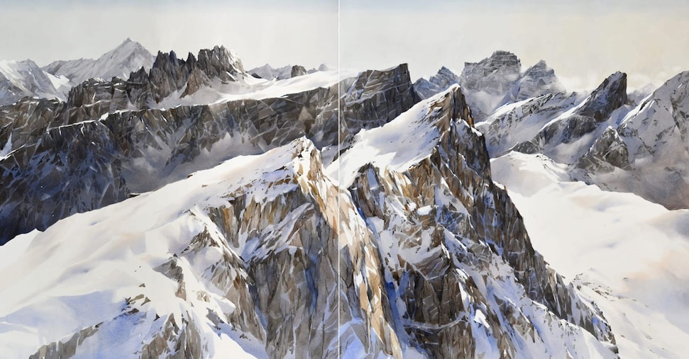 Alps e gli acquerelli di Silvia De Bastiani portano le Alpi in città