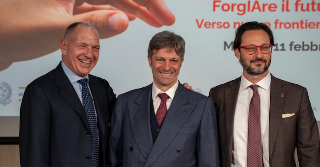 Da sinistra il presidente del Comitato Leonardo Sergio Dompé, il vicepresidente Matteo Zoppas e il presidente di Assolombarda Alvise Biffi