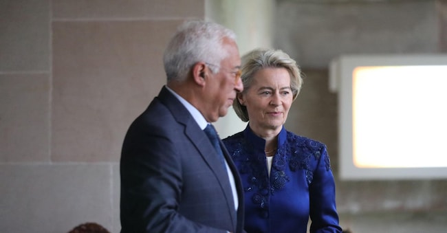 La presidente della Commissione europea Ursula von der Leyen e il presidente del Consiglio europeo Antonio Costa 