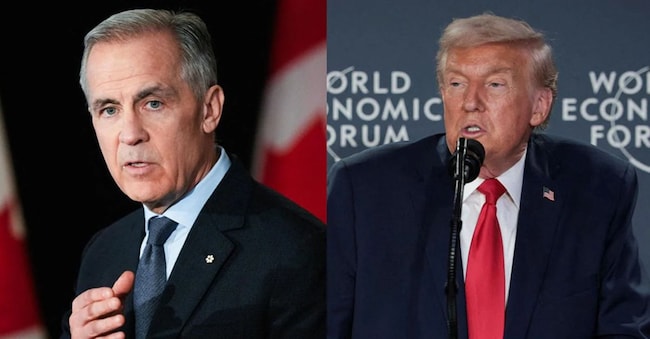 Il premier canadese Mark Carney e il presidente Usa Donald Trump
