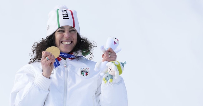 foto IPP/giovanni Auletta /pentaphoto Cortina 12/02/2026 olimpiadi invernali Milano-Cortina 2026 sci alpino discesa SuperG  donne nella foto :  Federica Brignone  madaglia d'oro  