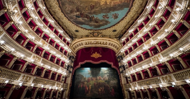 Una veduta del teatro San Carlo appena restaurato. (ANSA)