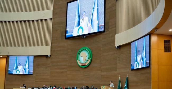 La premier Giorgia Meloni all’assemblea dell’Unione africana