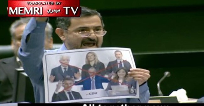 Durante la sessione inaugurale del Parlamento iraniano, il deputato Mojtaba Zarei ha strappato un'immagine con diversi leader occidentali, tra i quali il presidente della Repubblica Sergio Mattarella. Lo riporta Iran International pubblicando ieri un video dell'episodio.  X / MEMRI TV +++ 