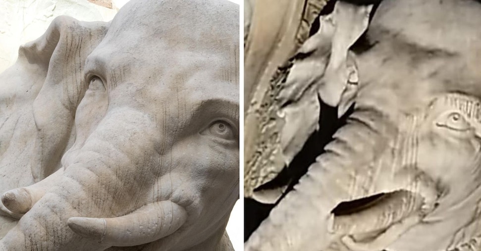 Danneggiata zanna dell’elefantino del Bernini in piazza della Minerva a Roma, al vaglio telecamere