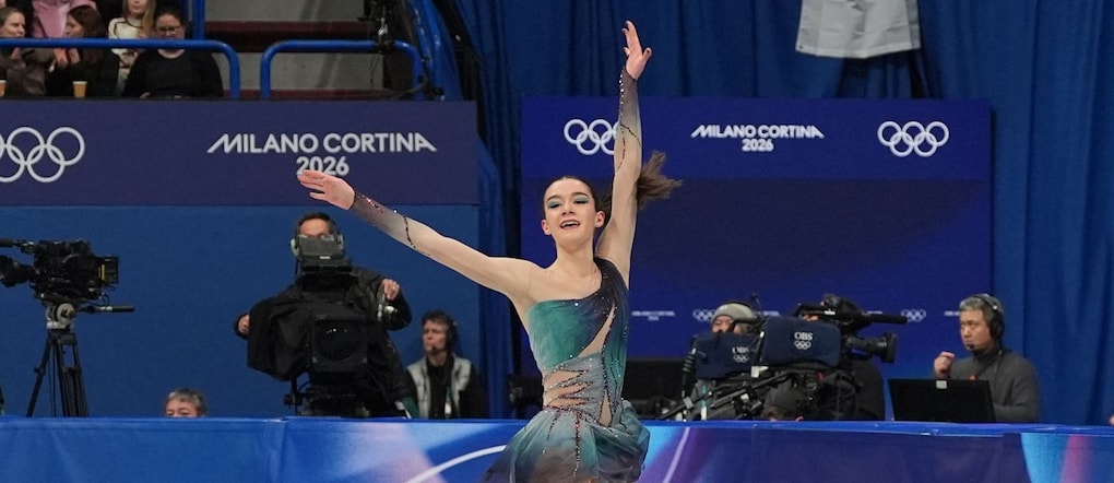 Lara Naki Gutmann gareggia durante il programma libero di pattinaggio artistico femminile alle Olimpiadi invernali del 2026, a Milano, Italia, giovedì 19 febbraio 2026. (AP Photo/Stephanie Scarbrough)