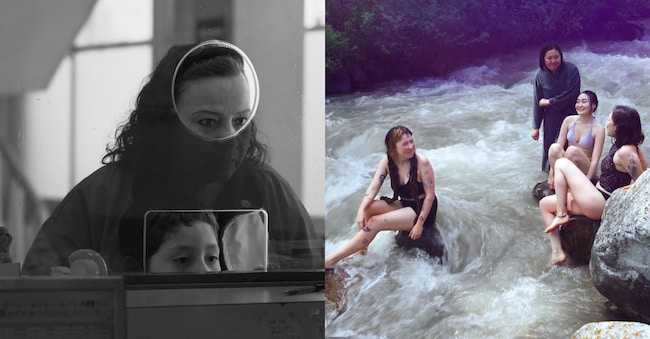 A sinistra un fotogramma del film «Moscas»; a destra una scena del film «River Dreams»