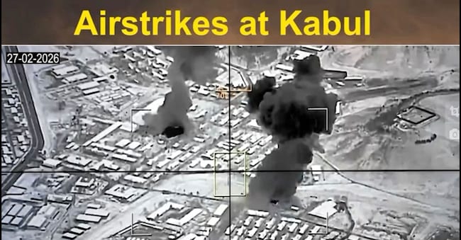 A frame from a video released by Pakistani security forces which documents the attacks on Kabul  