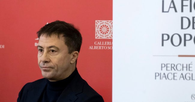 Italo Bocchino, durante la presentazione del libro “Giorgia la Figlia del Popolo” , Roma, 25 febbraio 2026. 
ANSA/MASSIMO PERCOSSI