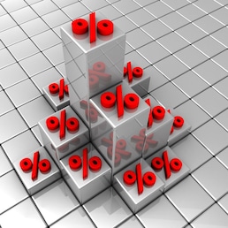 3d illustration of background with percent symbols