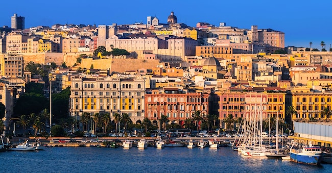 View of Cagliari, capital of the region of Sardinia, Italy.