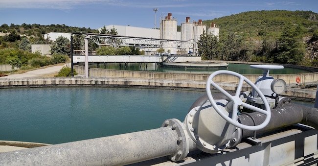 Le vasche dell’impianto di potabilizzazione del Sinni di Acquedotto Pugliese che trasporta l’acqua verso Bari e Taranto IMAGOECONOMICA