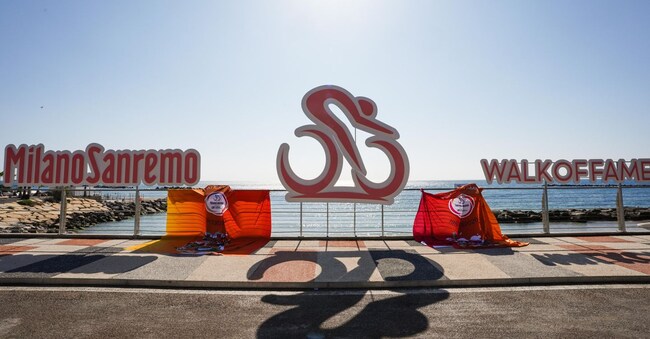 Inaugurazione a Sanremo, sulla pista ciclabile sotto Corso Imperatrice, della Walk of Fame dedicata ai protagonisti delle Classicissime, Sanremo, Italia  (Foto di Massimo Paolone/Lapresse)