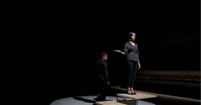 Gabrielle Goliath, “Elegy - for two ancestors” performance at the Sale d’Armi during the 2024 Venice Biennale (photo by J Macdonald)