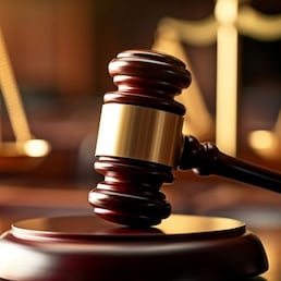 Law and authority lawyer concept, judgment gavel hammer in court courtroom for crime judgement legislation and judicial decision, judge having justice of punishment guilt - ai generated STUDIO.no.3 - stock.adobe.com