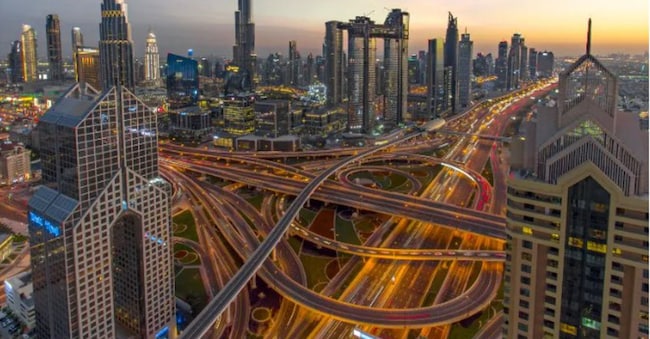 Una veduta di Dubai