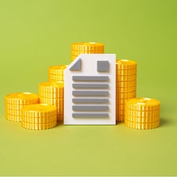 Female hand and document with check boxes on a yellow background. The concept of verification and control of documents