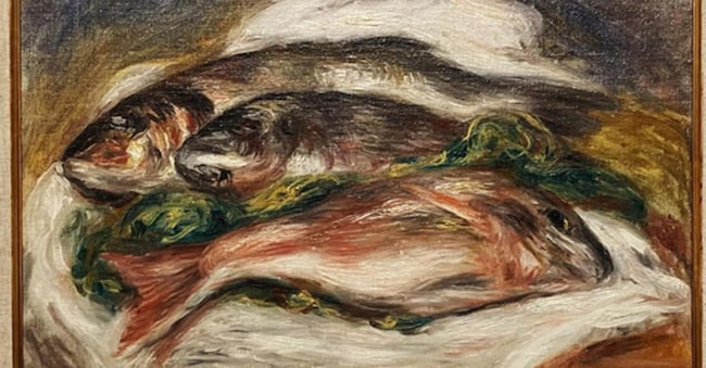 Il quadro del pittore impressionista Pierre-Auguste Renoir, 'Les Poissons' rubato nei giorni scorsi dalla Fondazione Magnani Rocca di Mamiano di Traversetolo (Parma), 29 Marzo 2026. ANSA/UFFICIO STAMPA ANSA