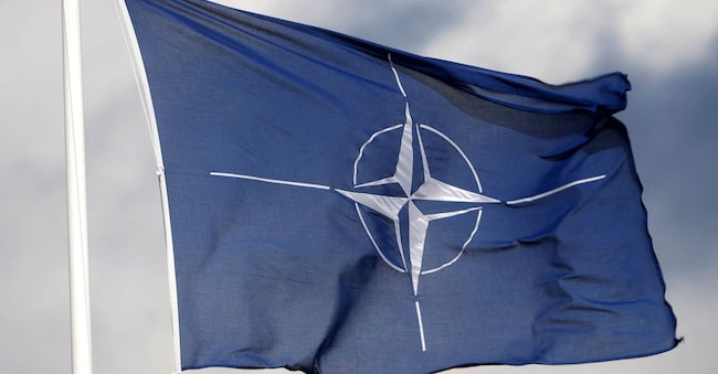 FILE PHOTO: A NATO flag flutters at the Tapa military base, Estonia April 30, 2023. REUTERS/Ints Kalnins/File Photo REUTERS