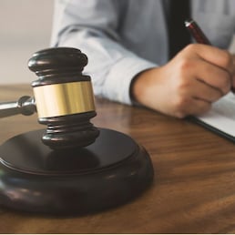 lawyer working with contract insurance.