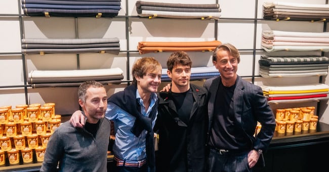 I fondatori di Lec: Nicolas Todt, Guido Martinetti, Charles Leclerc e Federico Grom (da sinistra verso destra)