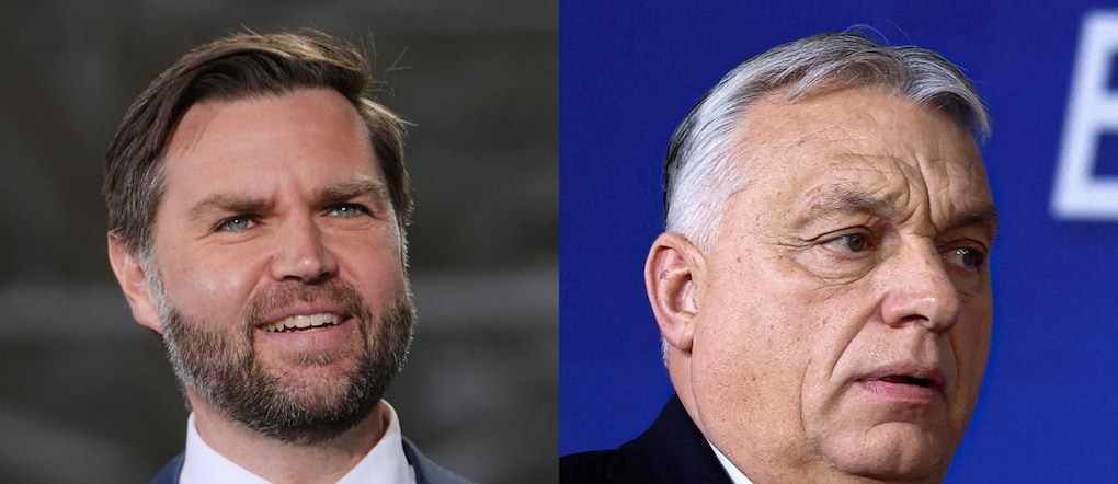 Da sinistra, il vicepresidente Usa JD Vance e il premier ungherese Victor Orban