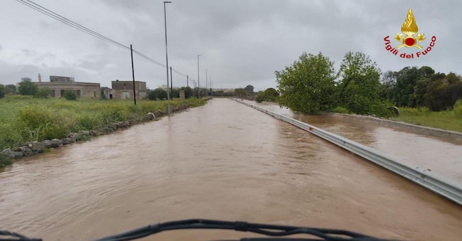 Maltempo nel barese, 01 aprile 2026.  X/vigilidelfuoco  ANSA