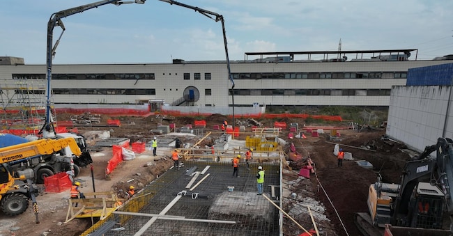 Il sito in costruzione a Roma