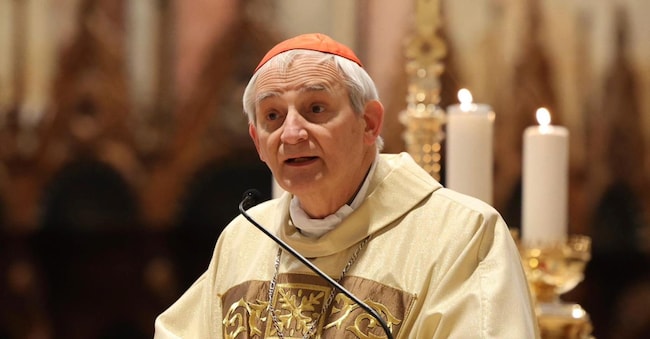 Il cardinale Matteo Zuppi, presidente della Conferenza episcopale italiana nella Basilica papale di San Francesco ad Assisi per celebrare la messa promossa dall’ambasciata dell’Ucraina presso la Santa Sede .Assisi,11 marzo 2026 ANSA/ GIANLUIGI BASILIETTI ANSA