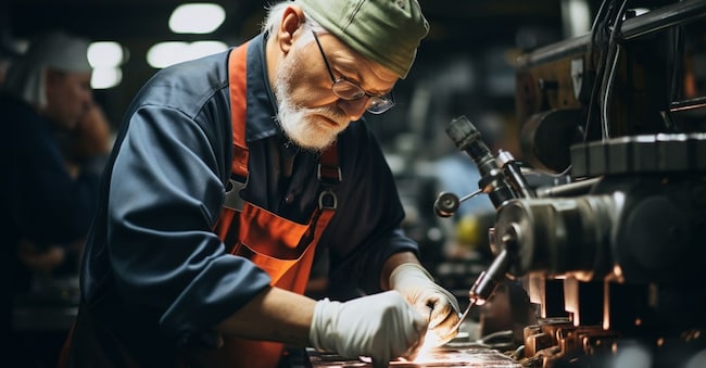 ARTIGIANO LAVORATORE AUTONOMO ANZIANO GENERATE AI ARTIGIANI LAVORATORI AUTONOMI ANZIANI IMAGOECONOMICA