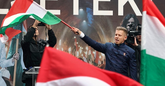 Ungheria elezioni politiche  nella foto :  Peter Magyar foto IPP/zumapress  budapest   16878