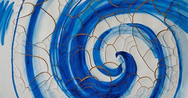 «Azulejão (voluta)», 2016 di Adriana Varejão, olio su gesso su tela, (180 x 180 cm)