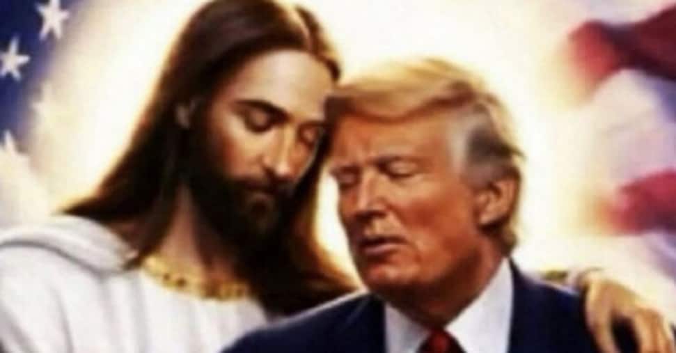 Trump posta immagine insieme a Gesù e attacca di nuovo Meloni