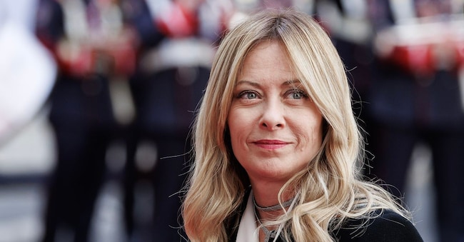 La presidente del Consiglio Giorgia Meloni a Palazzo Chigi in occasione dell’incontro con il primo ministro della Repubblica d’Albania Edi Rama LAPRESSE