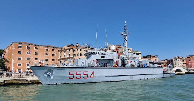 Il cacciamine «Gaeta» a Venezia nel 2023, in una immagine tratta da Wikipedia, 17 aprile 2026 ANSA ANSA