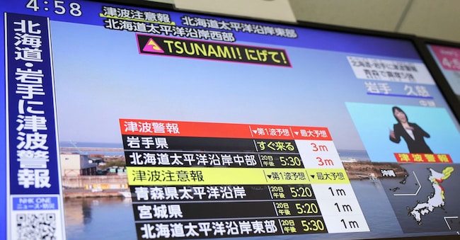 Le tv giapponesi hanno immediatamente lanciato l’allarme tsunami REUTERS