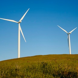Wind farm located on rolling hills --- Image by © David Papazian/Corbis © David Papazian/Corbis