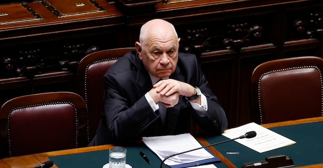 Il ministro della Giustizia Carlo Nordio durante le comunicazioni sull’amministrazione della giustizia, Camera dei Deputati, Roma 21 gennaio 2026. ANSA/FABIO FRUSTACI ANSA