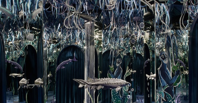 Una sala dell’installazione Aquae Mirabiles a Milano