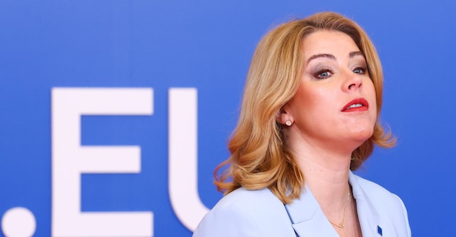 La prima ministra della Lettonia Evika Silina, 24 aprile 2026. (Yves Herman, Pool Photo via AP) APN