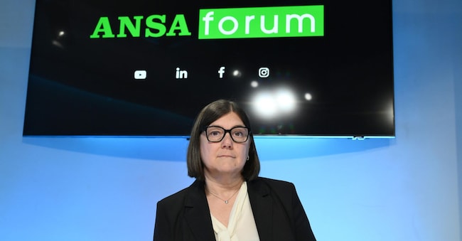 La rettrice dell'Università Cattolica del Sacro Cuore, Elena Beccalli, durante un forum ANSA, Roma, 27 aprile 2026.   ANSA/ETTORE FERRARI ANSA