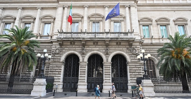 L'esterno della Banca d'Italia a Roma. ANSA