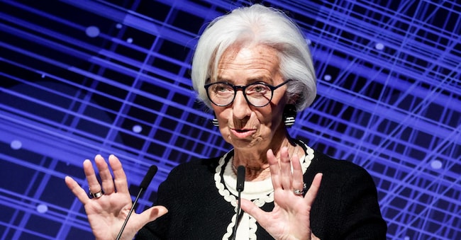 La presidente della Banca centrale europea Christine Lagarde al meeting dell’Associazione federale delle banche tedesche, a Berlino, il 20 aprile 2026.  EPA/FILIP SINGER EPA